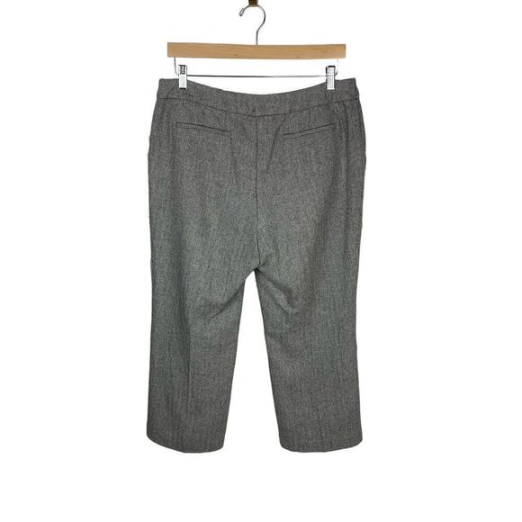 NY & Co Black & Tan Herringbone Tweed Wool Blend Cropped Trousers  Size 12 - Picture 4 of 9